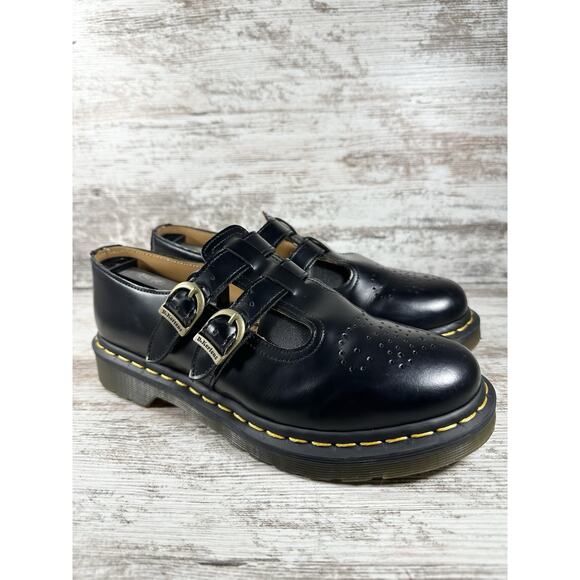 Dr. Martens Shoes - Women's Dr. Martens 12916 Black Leather Double Buckle Mary Jane Shoes Sz 8 EUC!